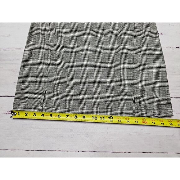 JOHN GALT S BLACK WHITE HOUNDSTOOTH SLIT FRONT SHORT SKIRT - Picture 5 of 16